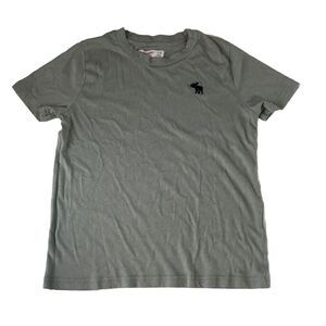 Abercrombie kids Boys crew neck tee embroidered Moose Sage Green size 7/8